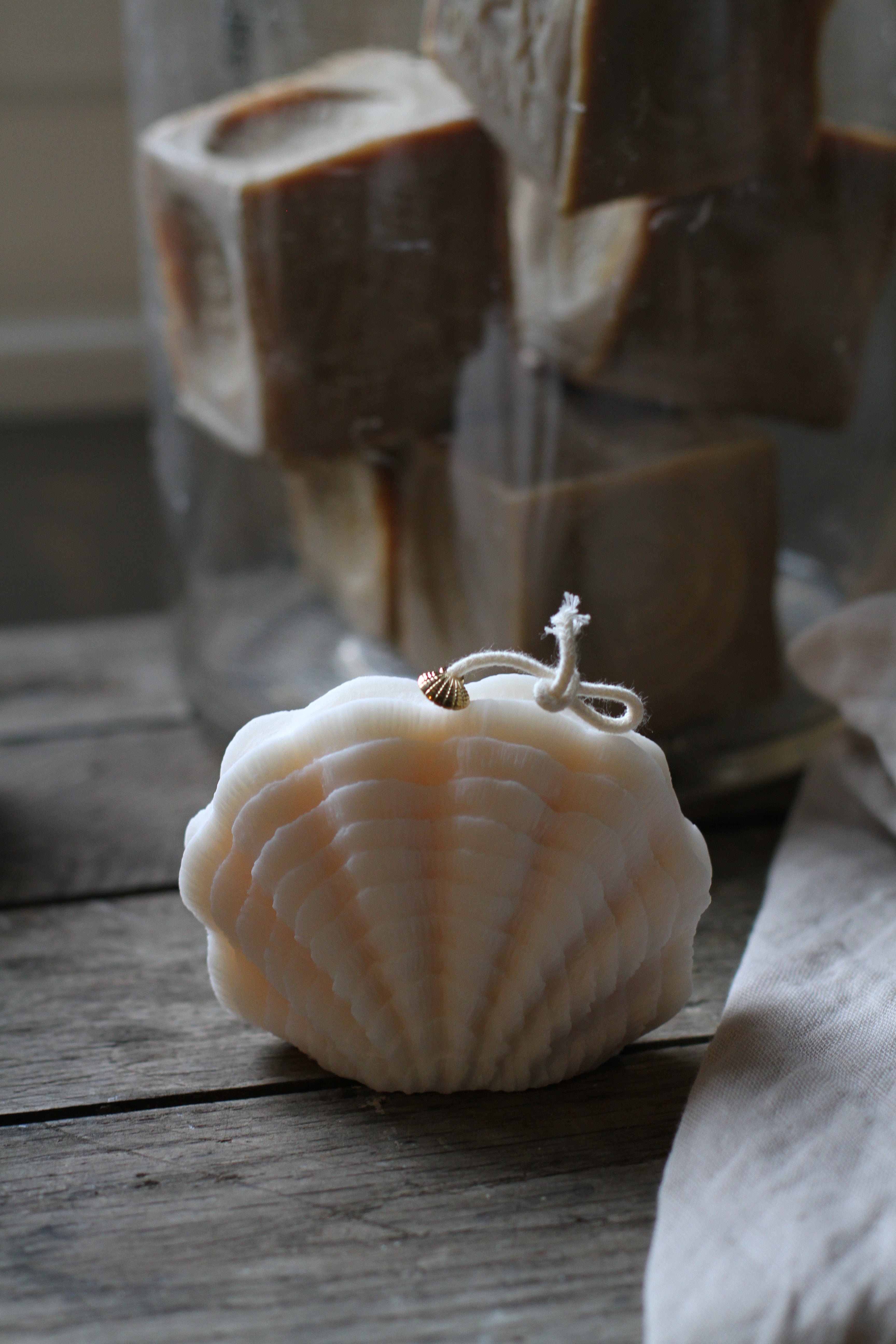 Rapeseed wax candle "La Coquille Blanche"