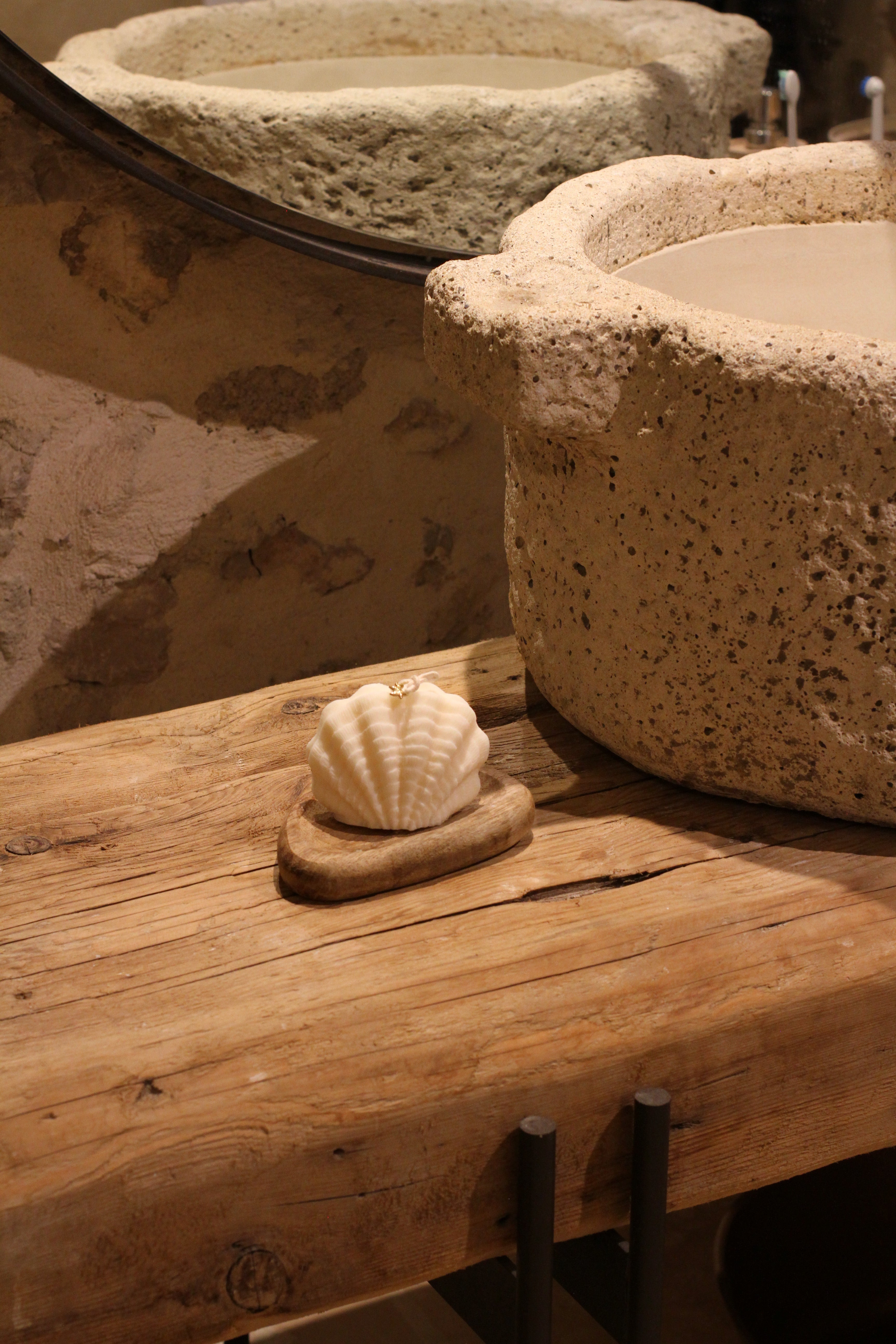 Rapeseed wax candle "La Coquille Blanche"